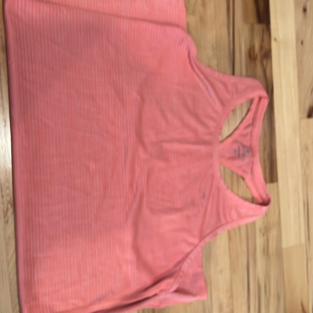Athlete Peach Shadow Stripe Chi Racerback Tank top women’s small tall